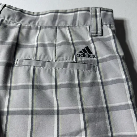 Adidas Shorts Mens 36 Gray Plaid Golf Preppy - Picture 9 of 16